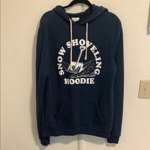 Men’s “snow shoveling hoodie” dark blue! NWT